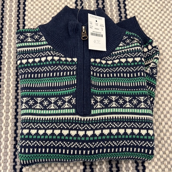 J.Crew Crewcuts Boys' Fair Isle half-zip sweater Size Medium - Picture 2 of 5